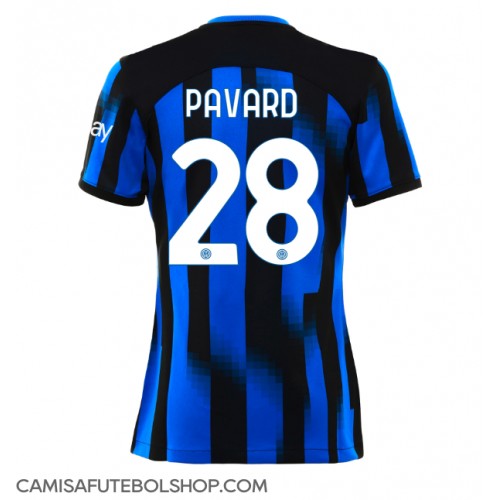 Camisa de time de futebol Inter Milan Benjamin Pavard #28 Replicas 1º Equipamento Feminina 2023-24 Manga Curta
